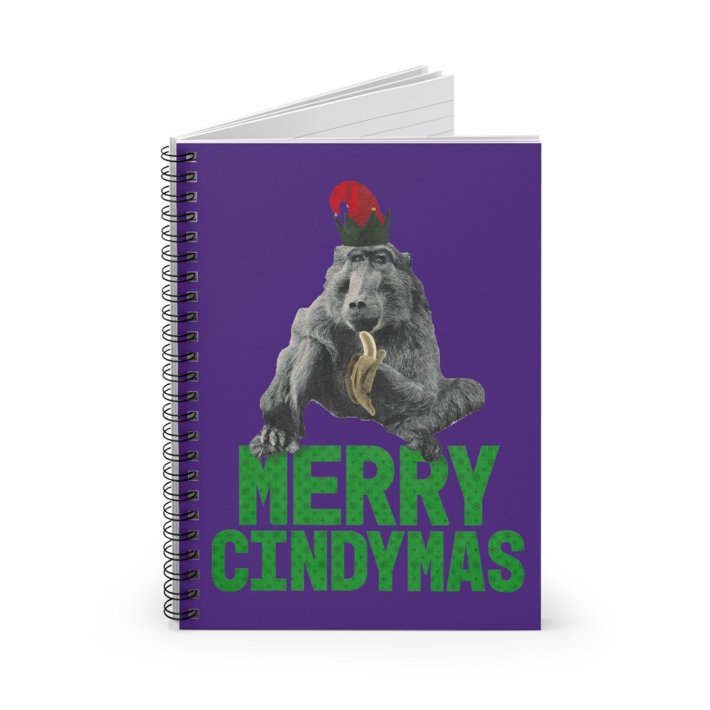 Merry Cindymas Notebook - Purple with Elf Hat