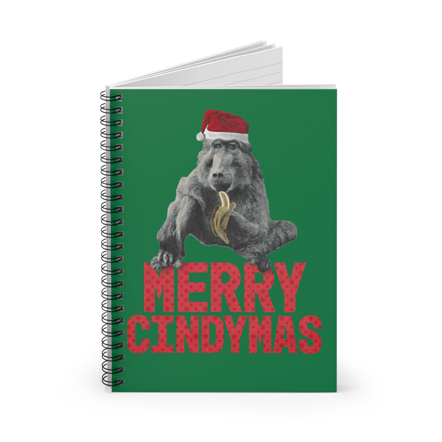 Merry Cindymas Notebook - Green with Santa Hat
