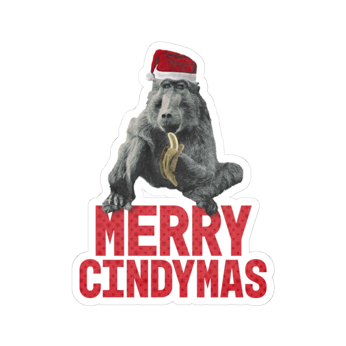 Merry Cindymas Vinyl Sticker - Santa Hat