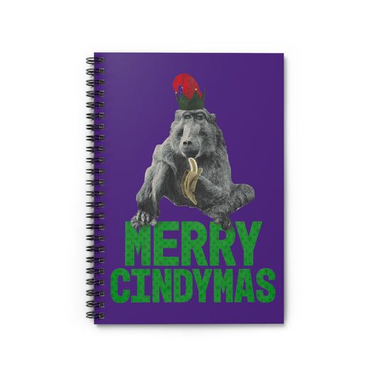 Merry Cindymas Notebook - Purple with Elf Hat