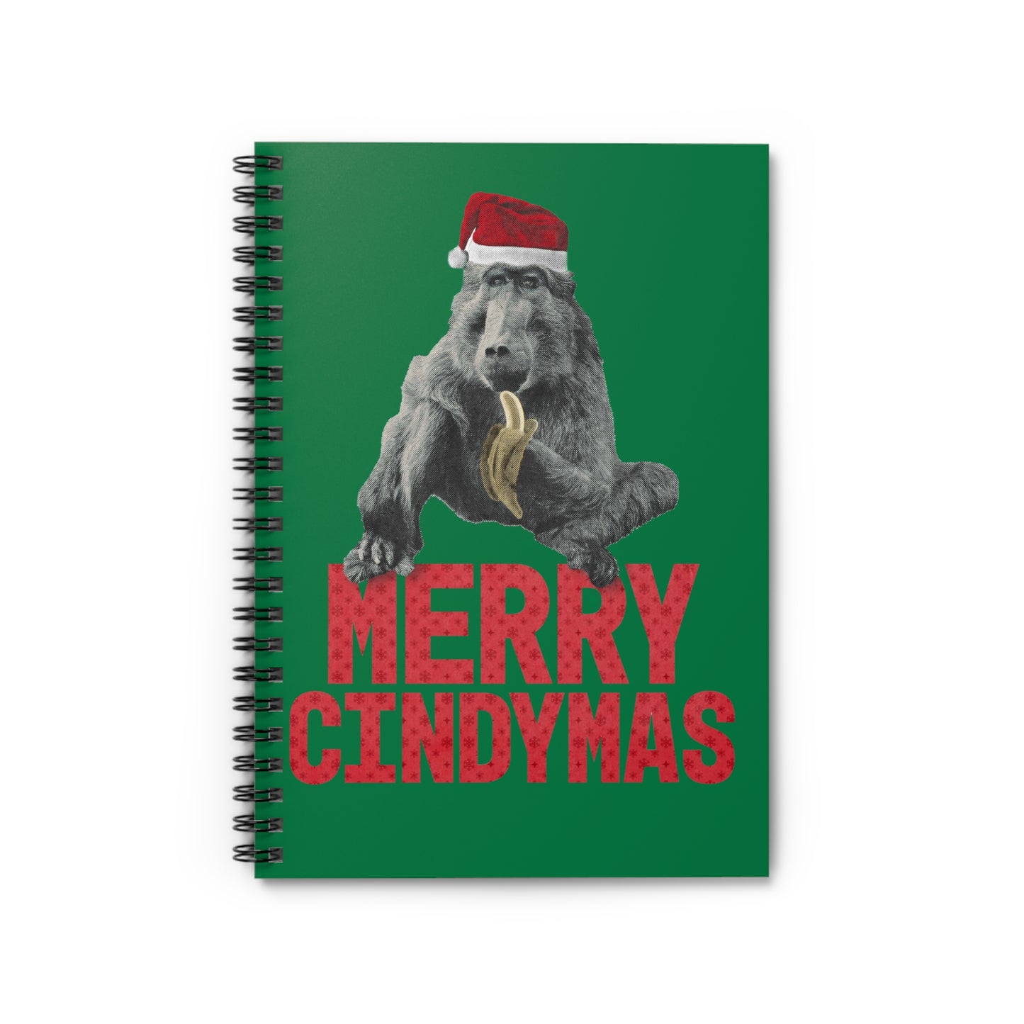 Merry Cindymas Notebook - Green with Santa Hat