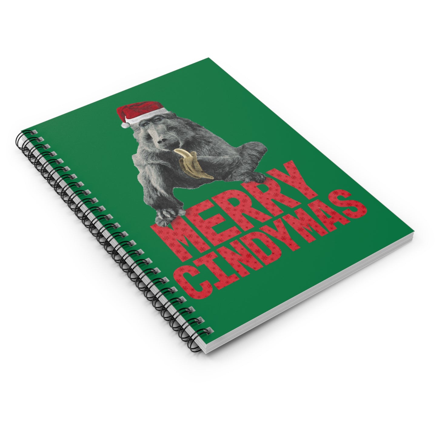 Merry Cindymas Notebook - Green with Santa Hat