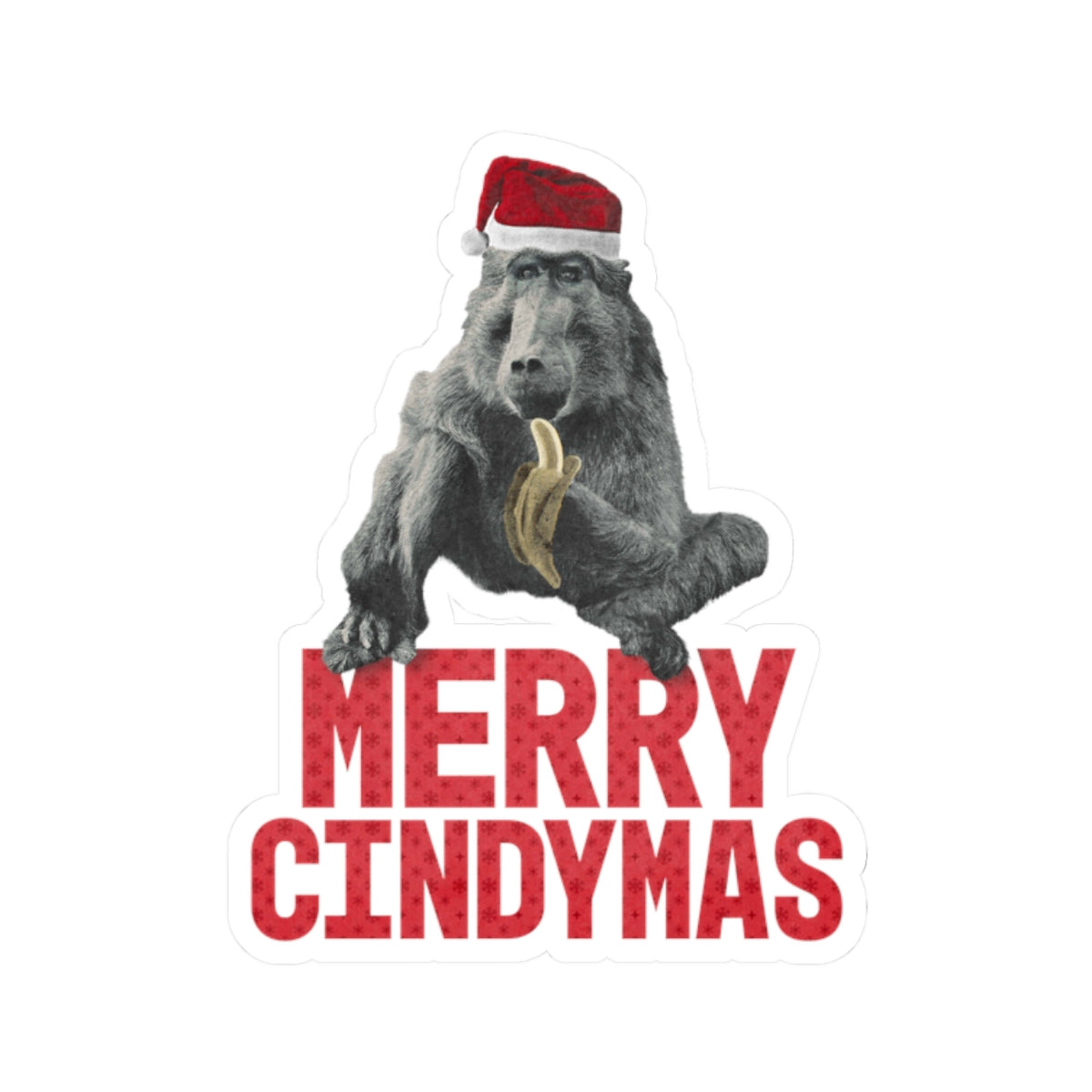 Merry Cindymas Vinyl Sticker - Santa Hat